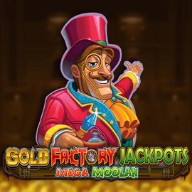 Enjoy Gold Factory Jackpots Mega Moolah by Aurum Signature Studios – logo hosted on casinonightluck.uk