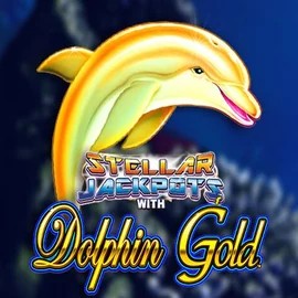 Enjoy Dolphin Gold with Stellar Jackpots by Lightning Box Game – logo hosted on casinonightluck.uk